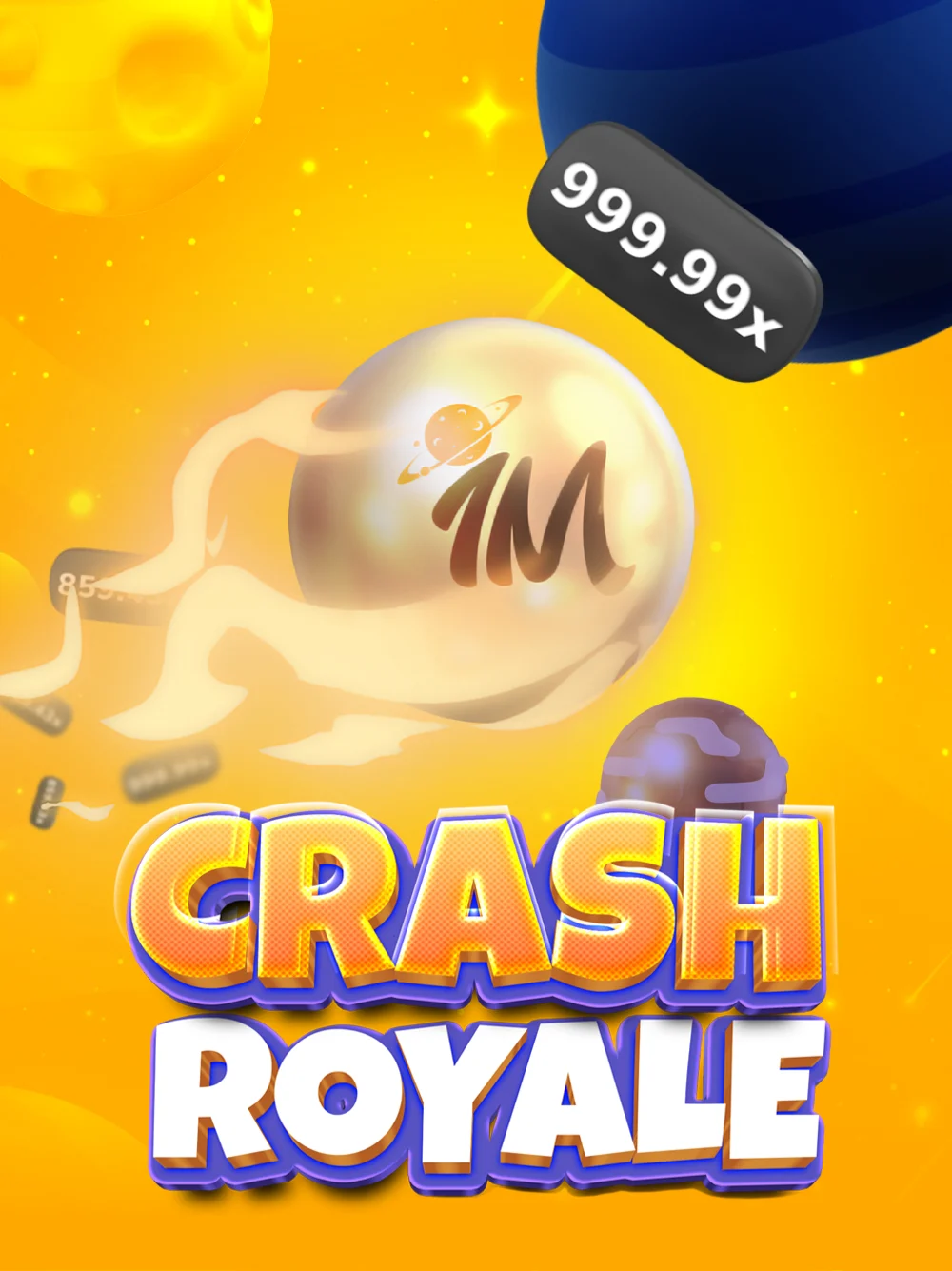 Tarjeta royale de crash con tensión competitiva y efecto de velocidad